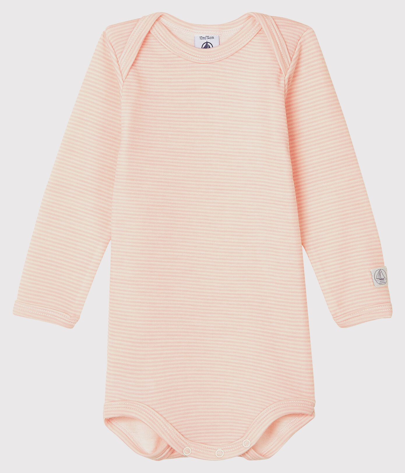 Body manches longues à rayures bébé en laine et coton