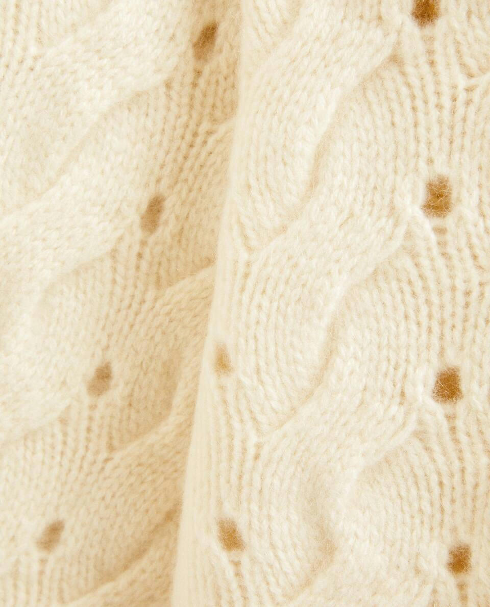 SUÉTER DE CASHMERE COM TRICÔ DE CABO