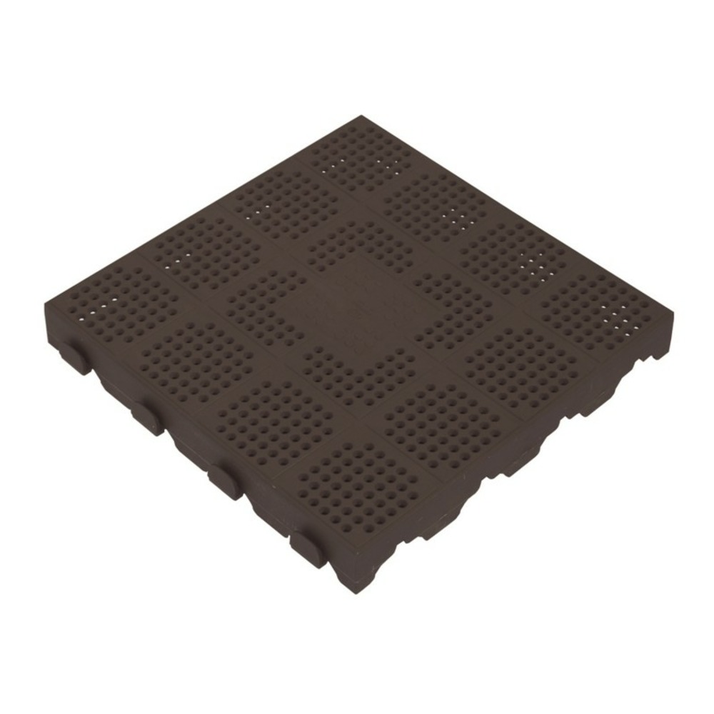Dalle autoportante clipsable ajourée jardin - 40 x 40 cm - marron