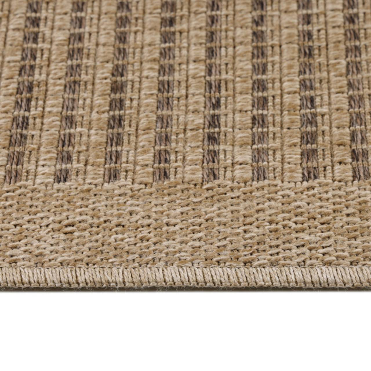 In & Outdoor Teppich Wetterfest Läufer Beige - Balkon Teppich Wasserfest