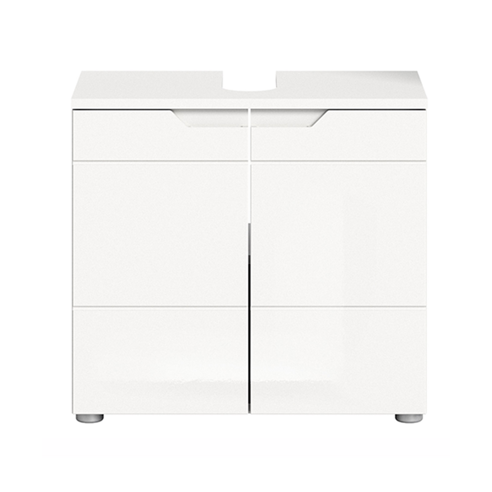 Waschbeckenunterschrank HILTON - weiß Hochglanz - 63 cm breit