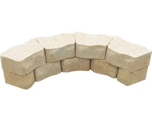 iBrixx Curve zandsteen wandblok 25 x 14/18 x 10 cm