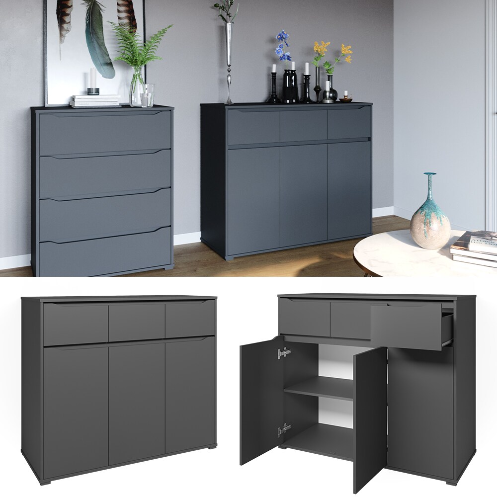 Vicco Kommode Sideboard Mehrzweckschrank Ruben Anthrazit Schublade 120 cm Ablage