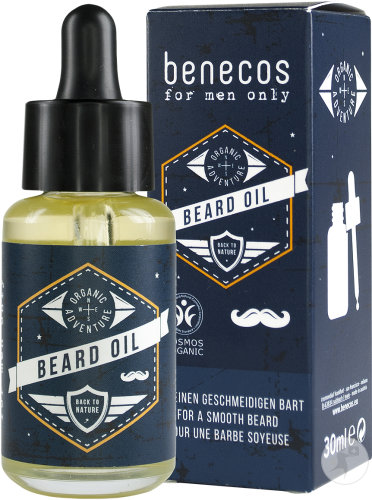 Benecos For Men Only Beard Oil Huile À Barbe Flacon Compte-Gouttes 30ml