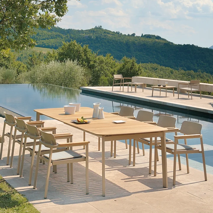Emu - Shine Outdoor Tisch 225 x 100 cm, Teak / schwarz