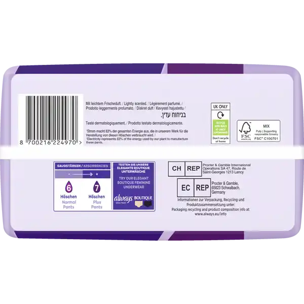Discreet Inkontinenz Pants Plus L