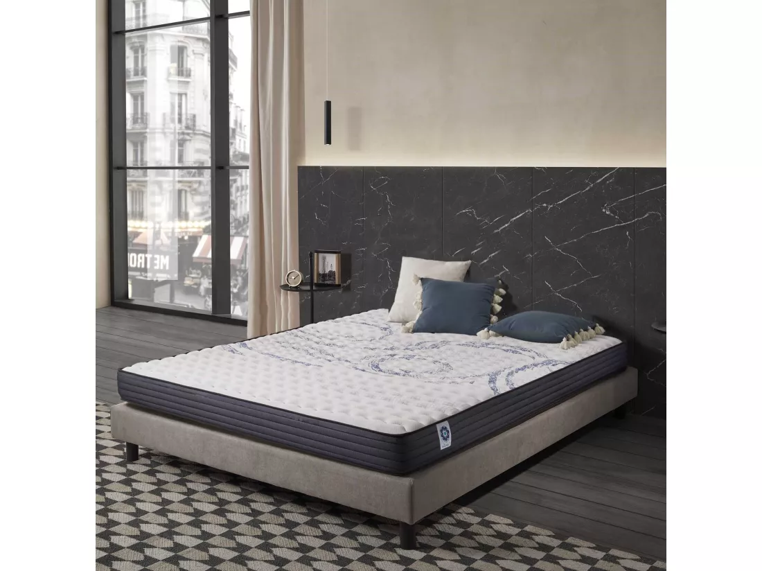 Naturalex - Matelas Perfectsleep 160x200 cm - Mousse HR - Accueil Blue Latex - Mémoire de forme, Parfait soutien, Confortable, 2 faces été, hiver- Antibactérien