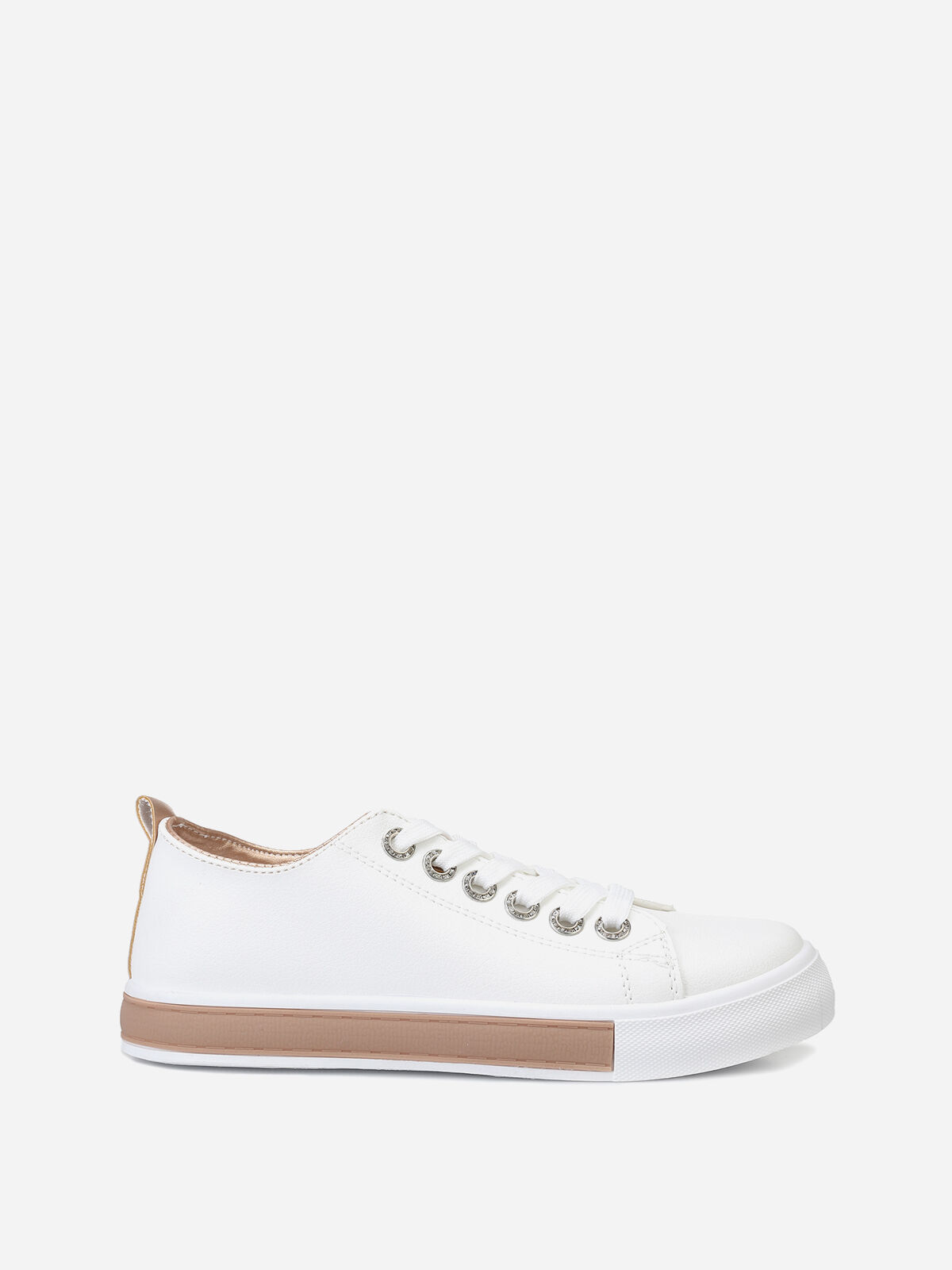 Baskets & avec oeillets strassés- Doré rose