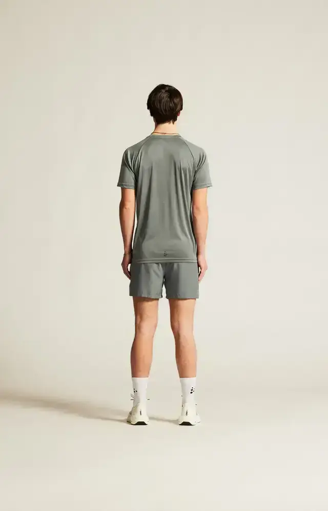 Craft CORE Unifly Logo Hardloopshirt Korte Mouwen Grijs/Groen Heren