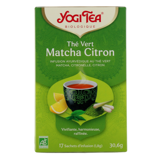 Thé vert Matcha Citron Yogi Tea - 17 sachets