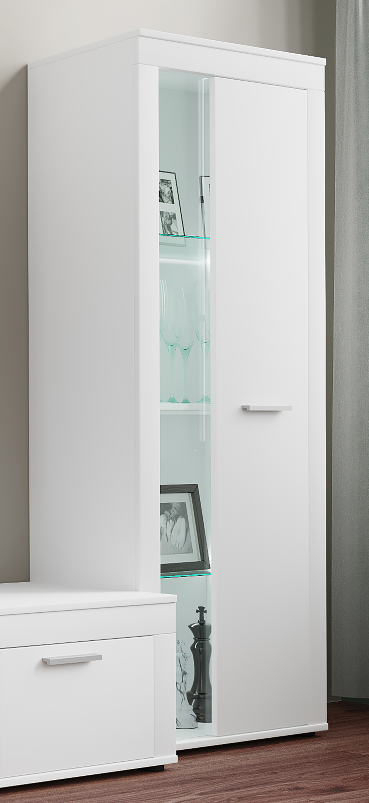 Vitrine USILO - weiß - 159 cm hoch