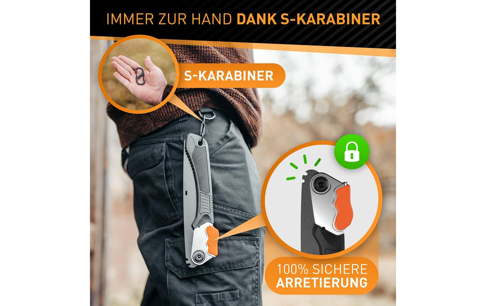 Astsäge klappbar mit Saftey Lock 21 cmHandsäge aus Karbonstahl