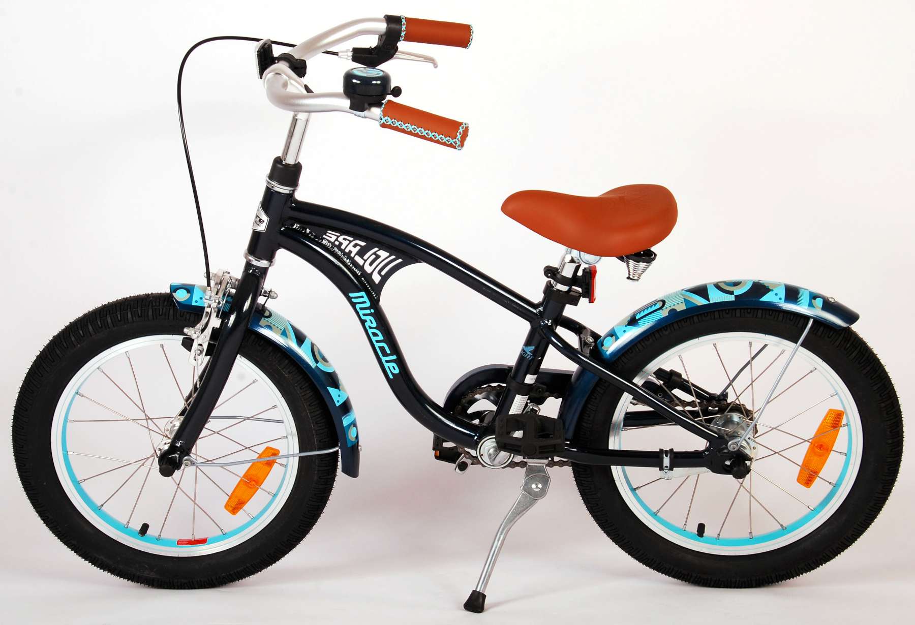 TPFSports Miracle Cruiser Kinderfahrrad - Jungen - 16 Zoll - Rücktritt + Handbremse - Matt/Blau