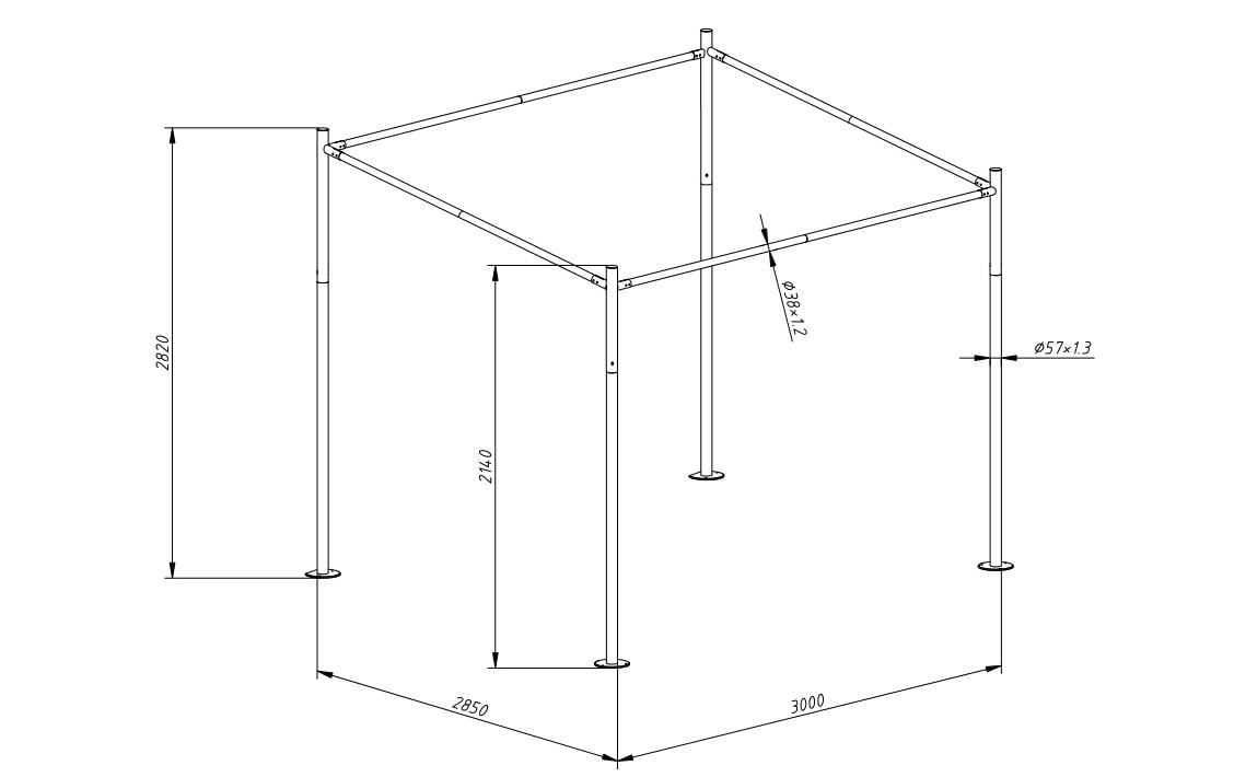 Pavillon Venezia, Anthrazit / Sand<br>Pavillon mit UV Schutz