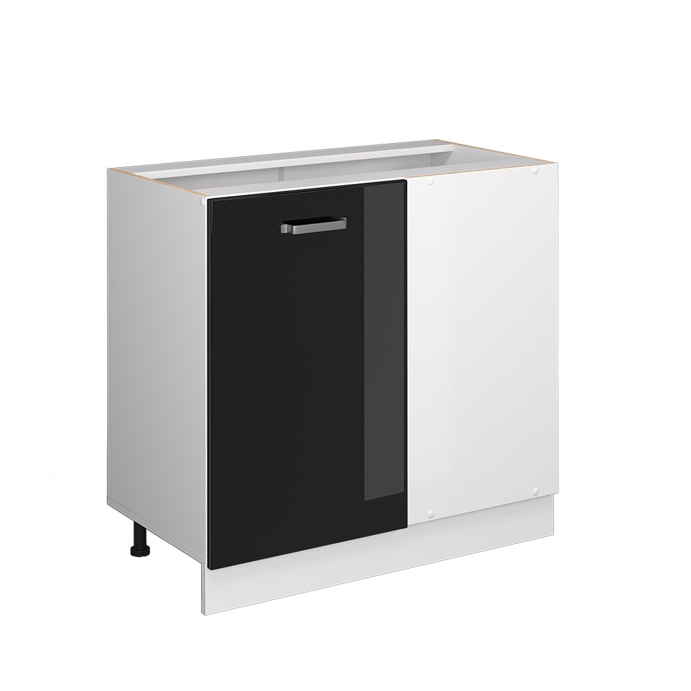 Vicco Eckunterschrank Küchenschrank R-Line Solid Weiß Schwarz 86 cm modern