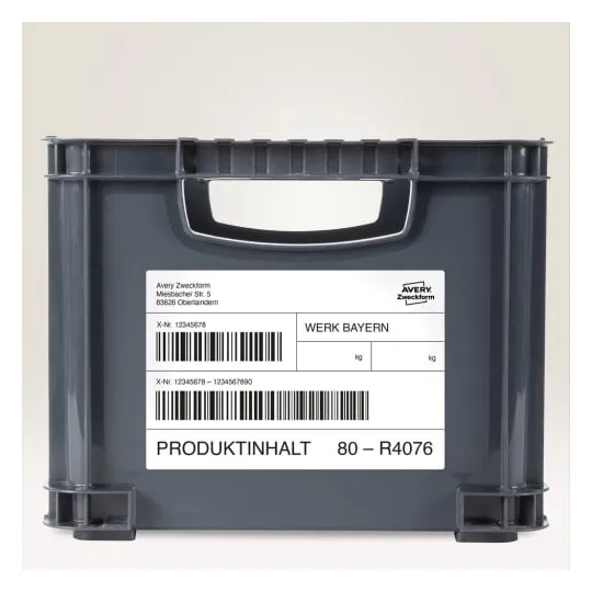 Etiketter Avery 63,5x33,9 hvid, aftagelige, holdbare - (20 ark x 24 stk.)