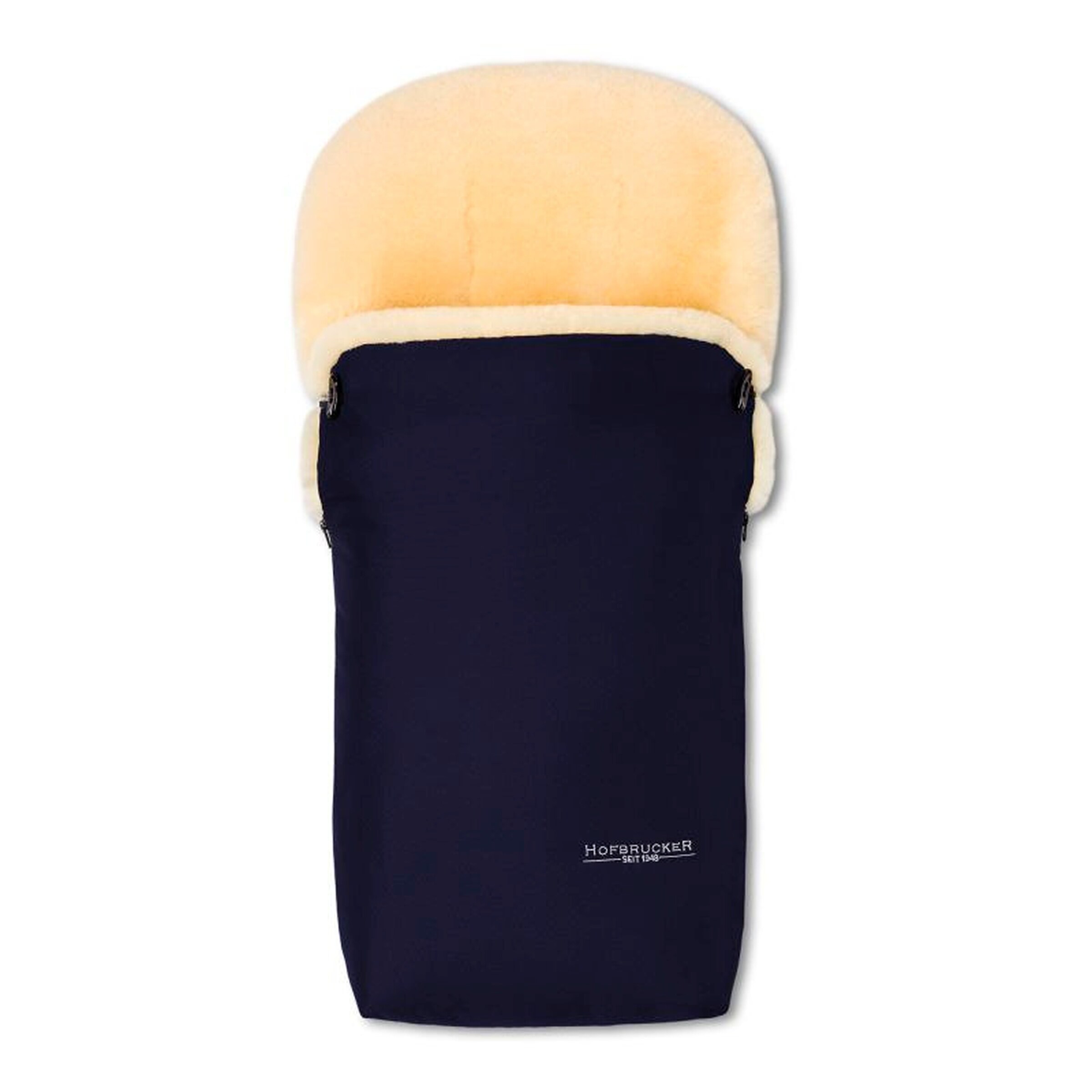 Hofbrucker Kinderwagen Lammfell-Fußsack Putzi Navy Blue