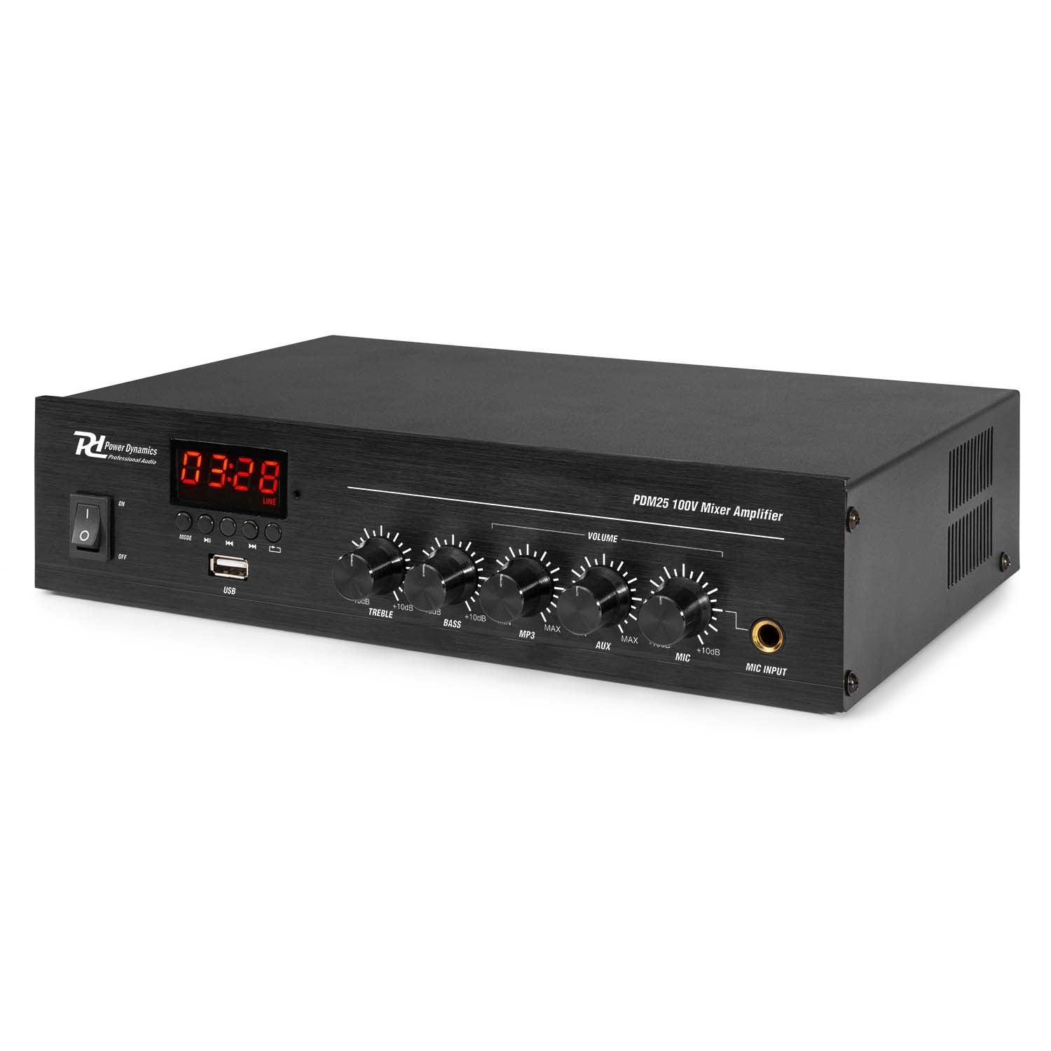 Power Dynamics PDM25 100V & 4/8/16 Ohm mono-versterker - 25 Watt