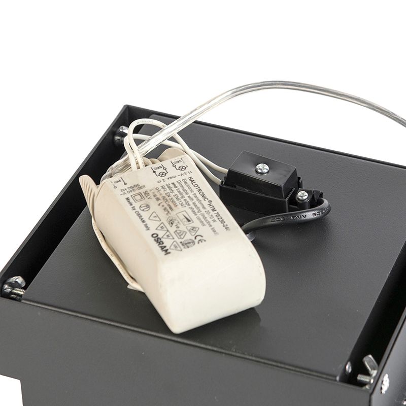 Set van 6 Inbouwspot zwart AR111 draai- en kantelbaar trimless - Oneon