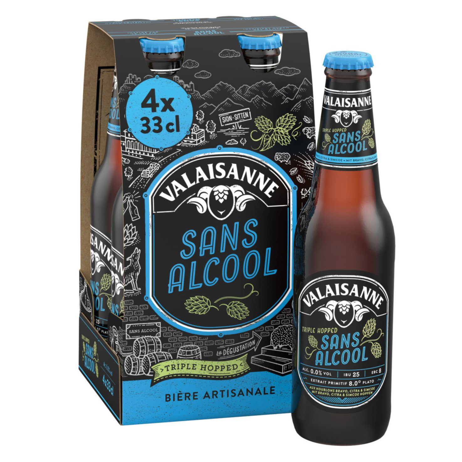 Valaisanne 0.0% Alkoholfrei Bier 4x33cl -132cl