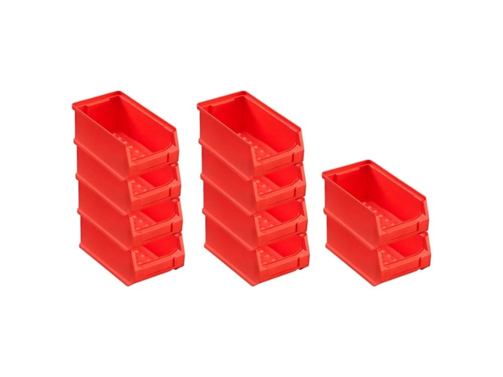 PROREGAL Value Pack 10x Rode Opbergdoos 2,0 HxBxD 7,5 x 10 x 17,5 cm 0,8 Liter Opbergcontainer