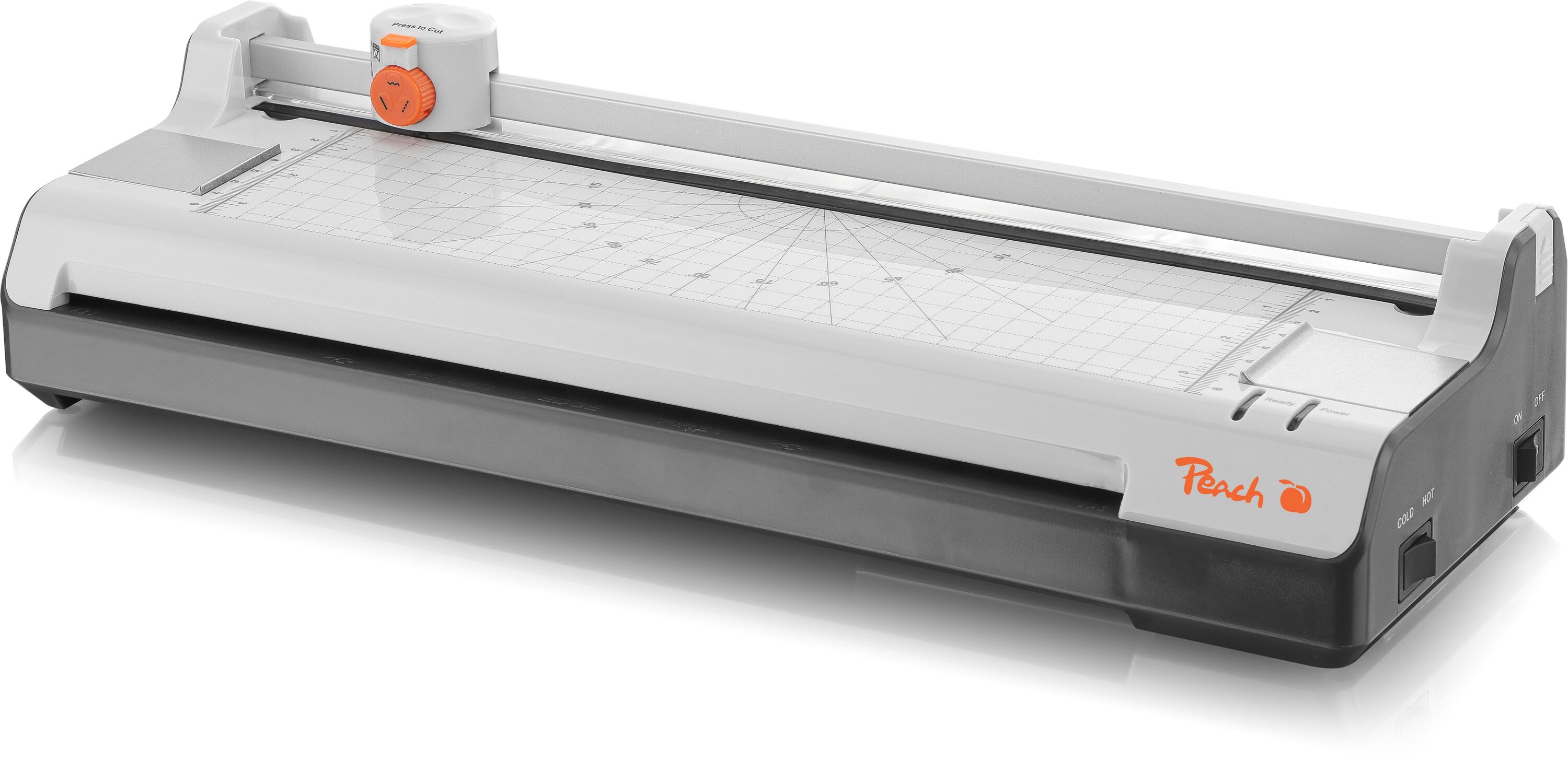 Peach 6 in 1 Laminiergerät A3 inkl. Eckenrunder, Trimmer, Laminierfolien | ABS | geeignet für alle handelsüblichen Folien bis 2x125 mic. | Heiß- & Kaltlaminiergerät | PBP450