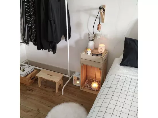 Repose-pieds marche-pieds en pin brut