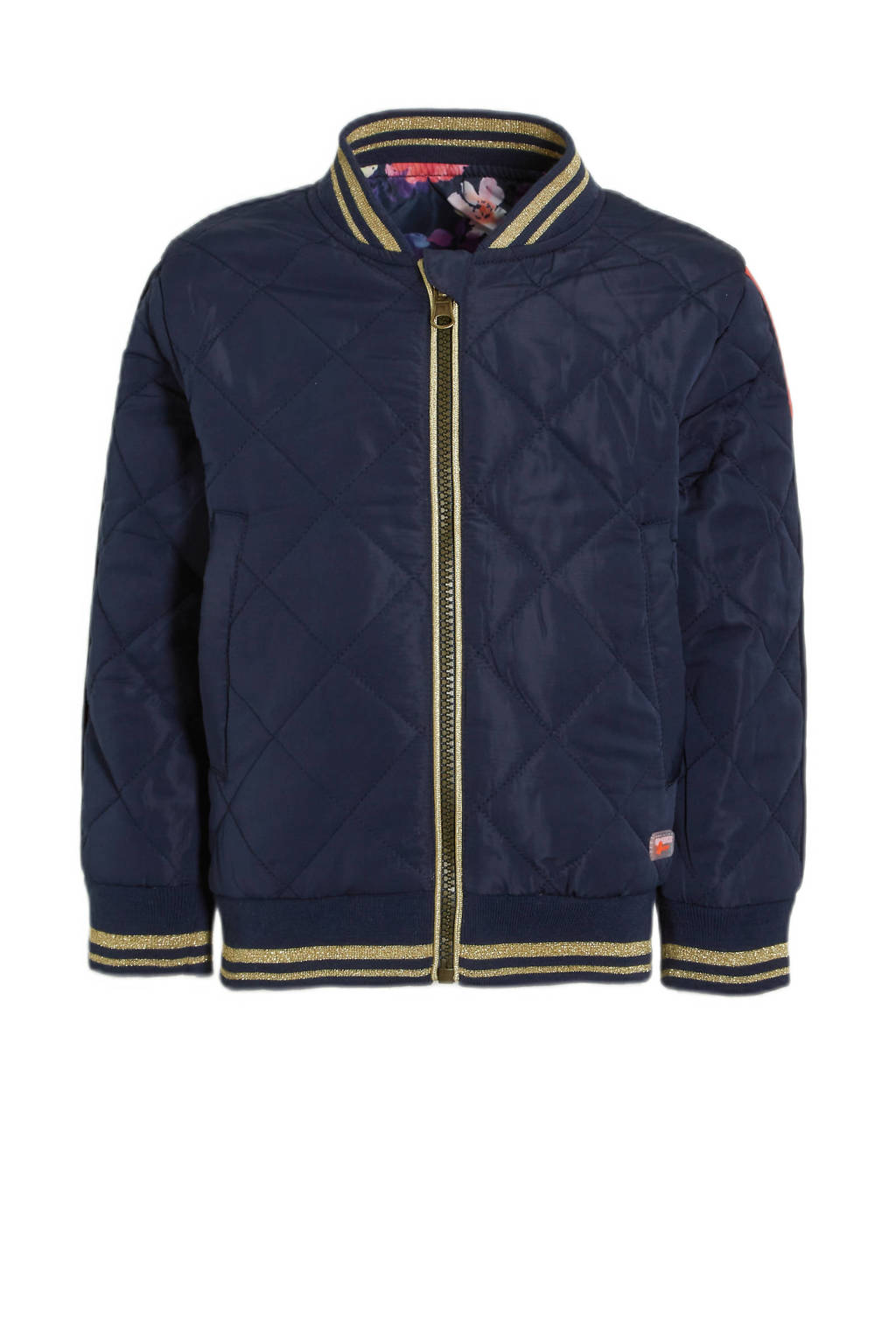 Orange Stars reversible bomberjack zomer Marcella jacket reversible met all over print donkerblauw