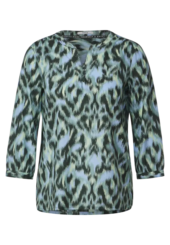 Bluse mit modernem Print - strong khaki