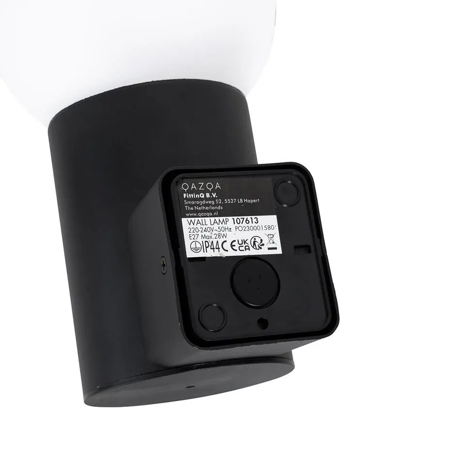Qazqa wandlampen buiten huma zwart e27