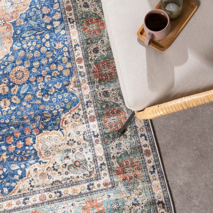 Binnen- en buitenkleed - Kairo Medaillon Donkerblauw/Terra