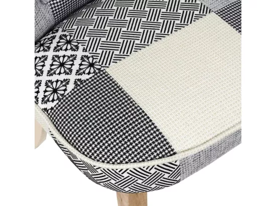 Fauteuil Eleonor Patchwork Gris