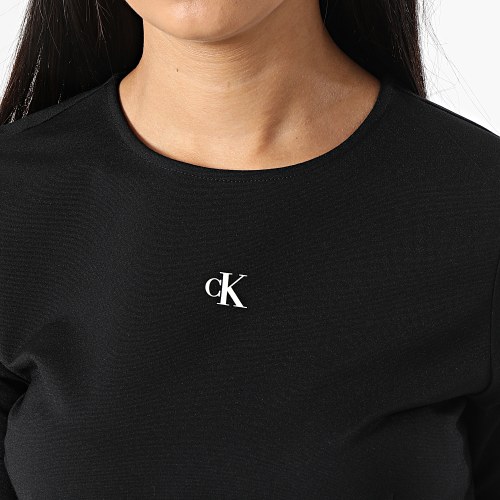 Tee Shirt Manches Longues Femme Crop 9917 Noir