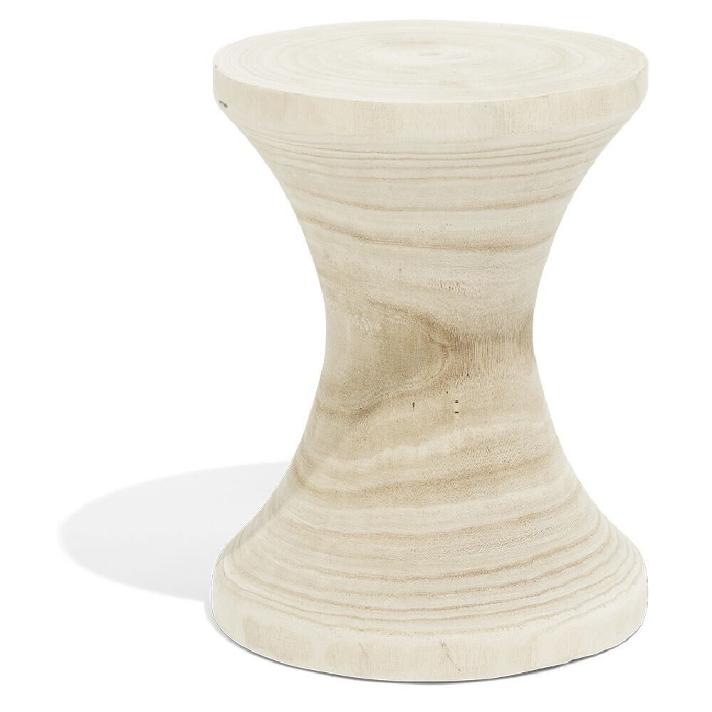 Bout de canapé Tammy bois paulownia beige Ø27xH33cm