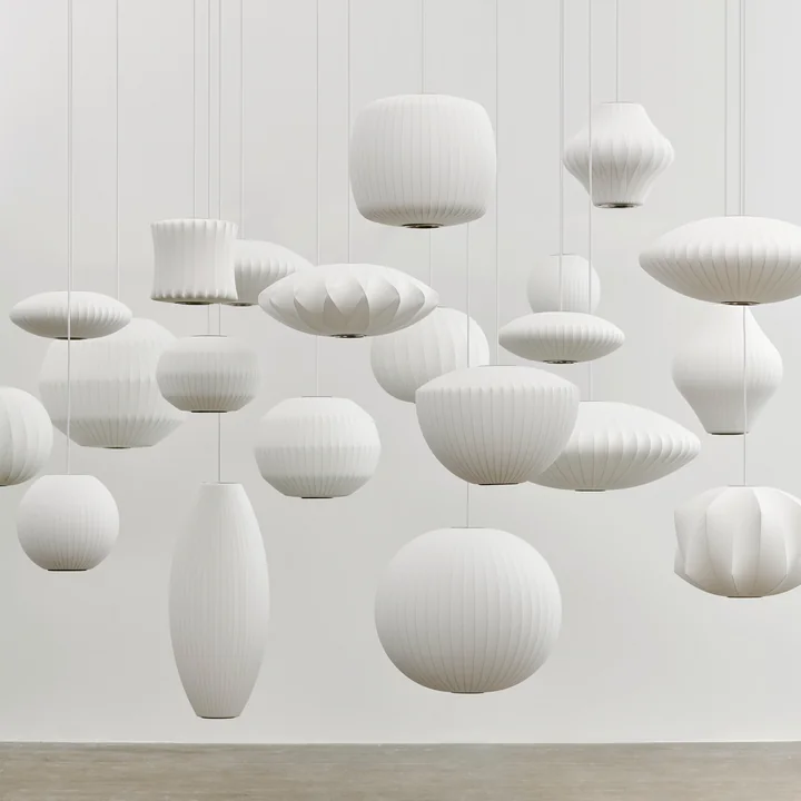 HAY - Nelson Angled Sphere Bubble Pendelleuchte L, off-white