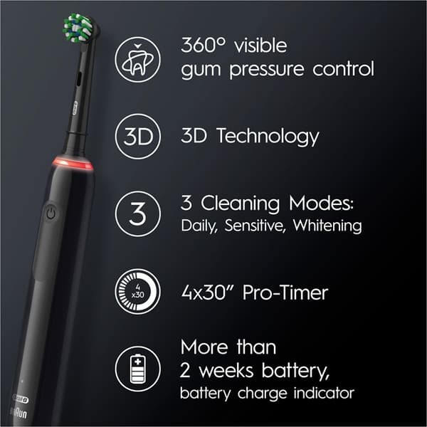Elektrisk tannbørste Pro 3 3000 CA Black Edition