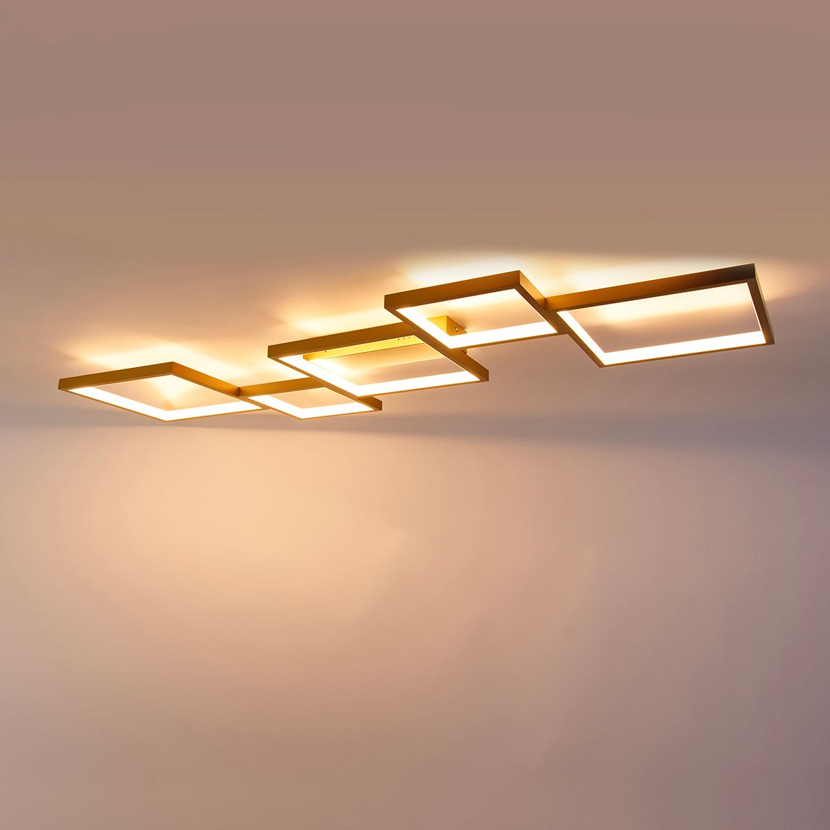 Plafondlamp goud incl. LED 3 staps dimbaar 5-lichts - Lejo