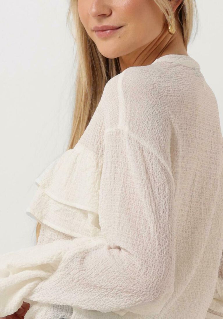 ALIX THE LABEL ecru alix the label blouse ladies woven structured chiffon ruffle blouse