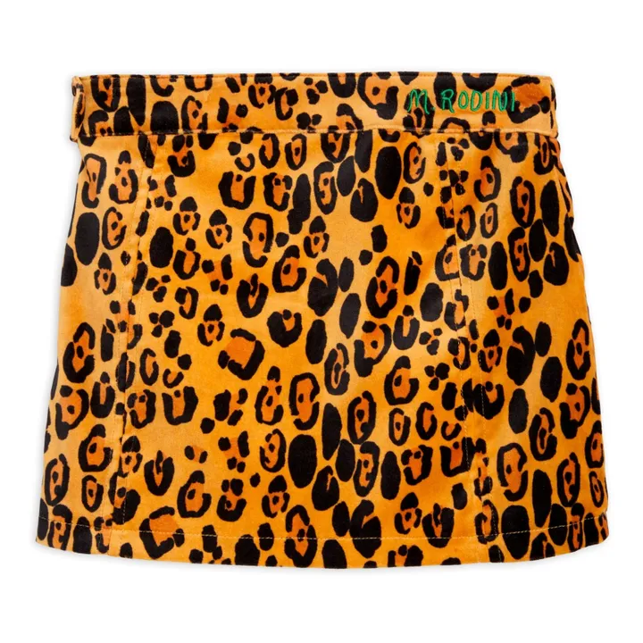 Mini Rodini Jupe Velours Bio Léopard | Orange