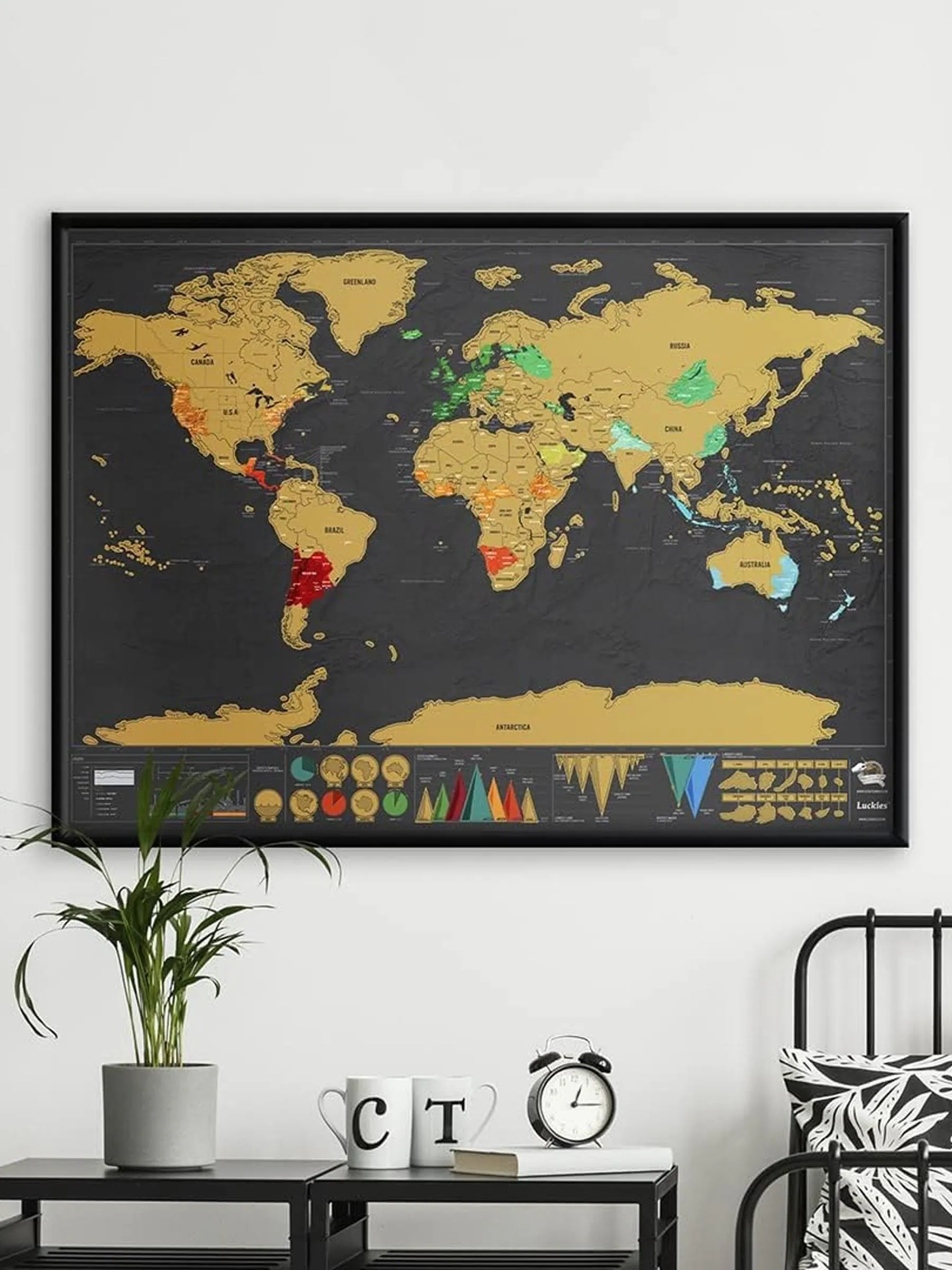 Suck UK Large Deluxe Scratch Map