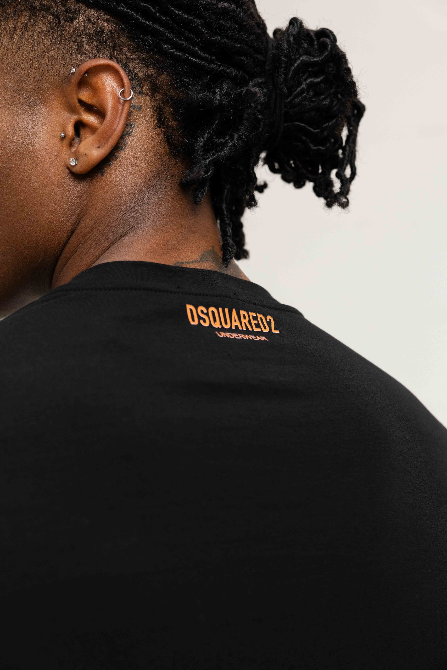 Dsquared2 Round Neck T-Shirt Heren Zwart/Oranje