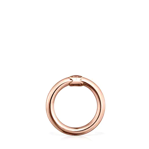 Anel médio com banho de ouro rosa 18k sobre prata.