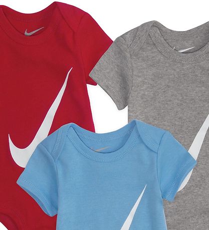 Nike Bodys k/ä - Swoosh - 3er-Pack - Rot/Blau/Grau