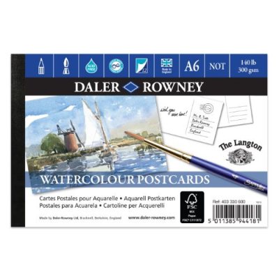 Daler Rowney Langton A6 Watercolour Cold-Pressed Postcard Pad: 300 GSM