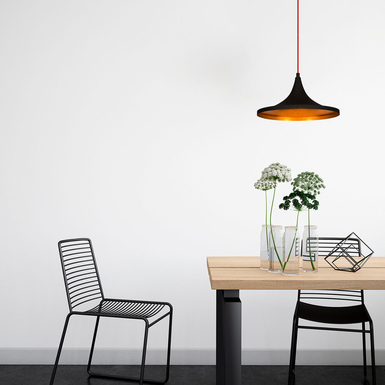 Opviq Suspension Elmas noir/rouge - 35x117 cm