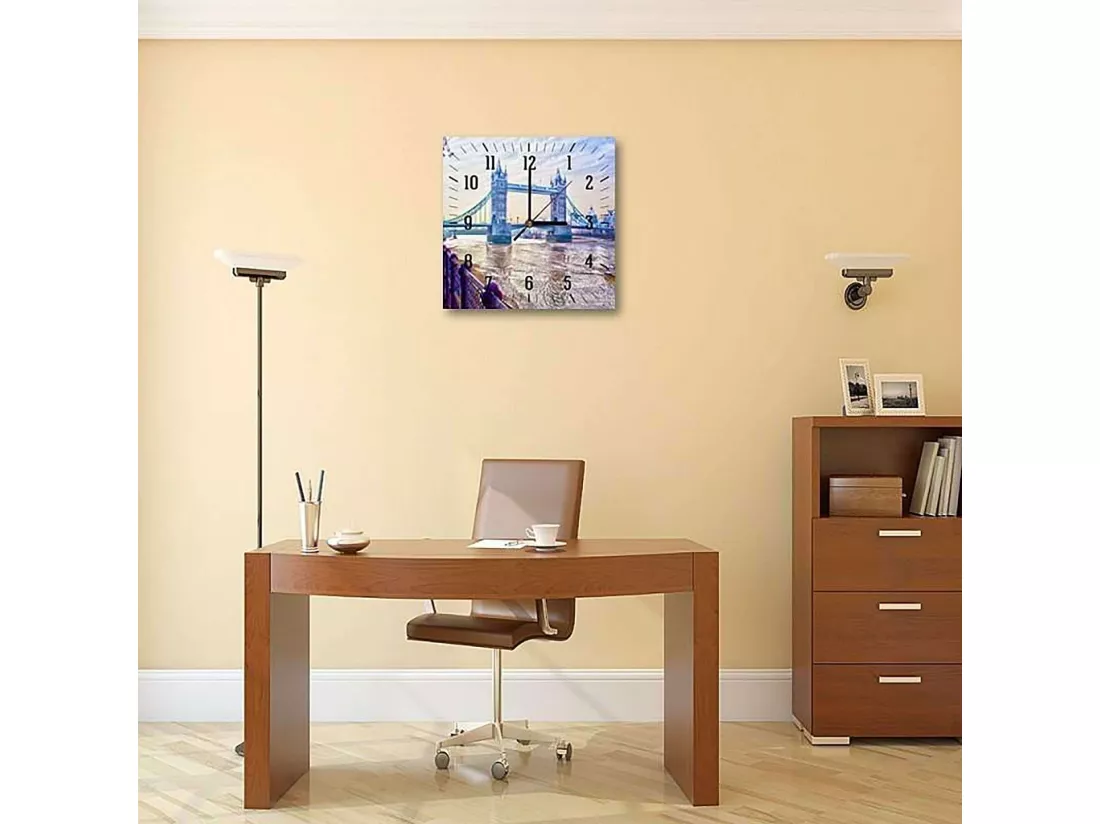 Horloge Murale Décorative Scène Londres Classique - 40 x 40 cm