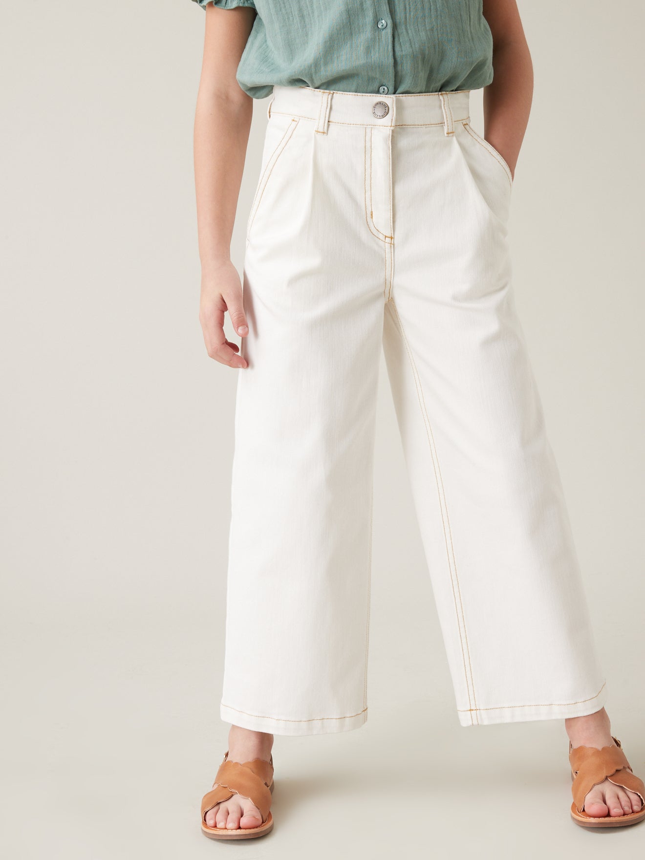 Pantalon Fille large en denim