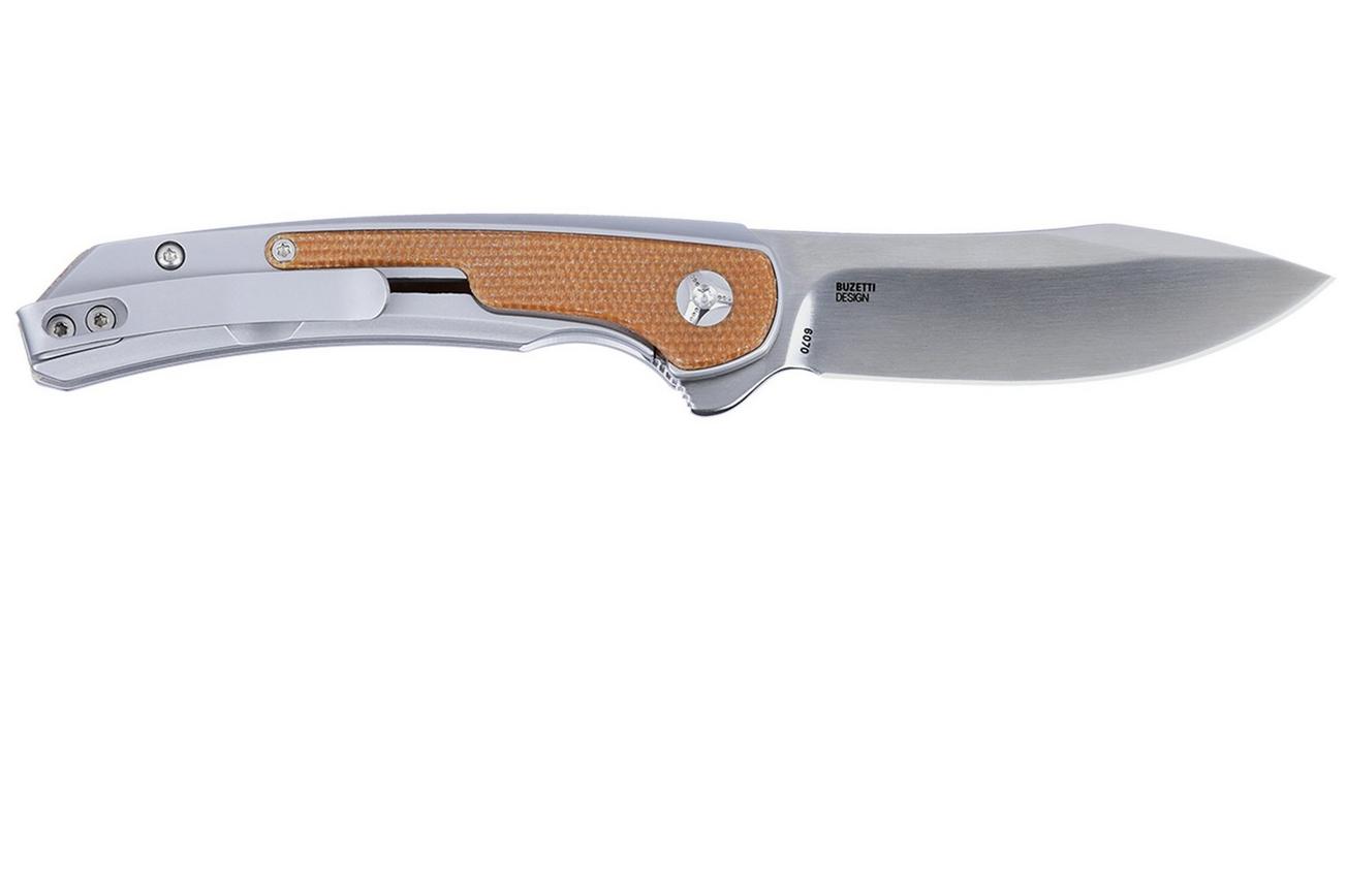 CRKT Padawan 6070 Brown Micarta zakmes, Pedro Buzetti design