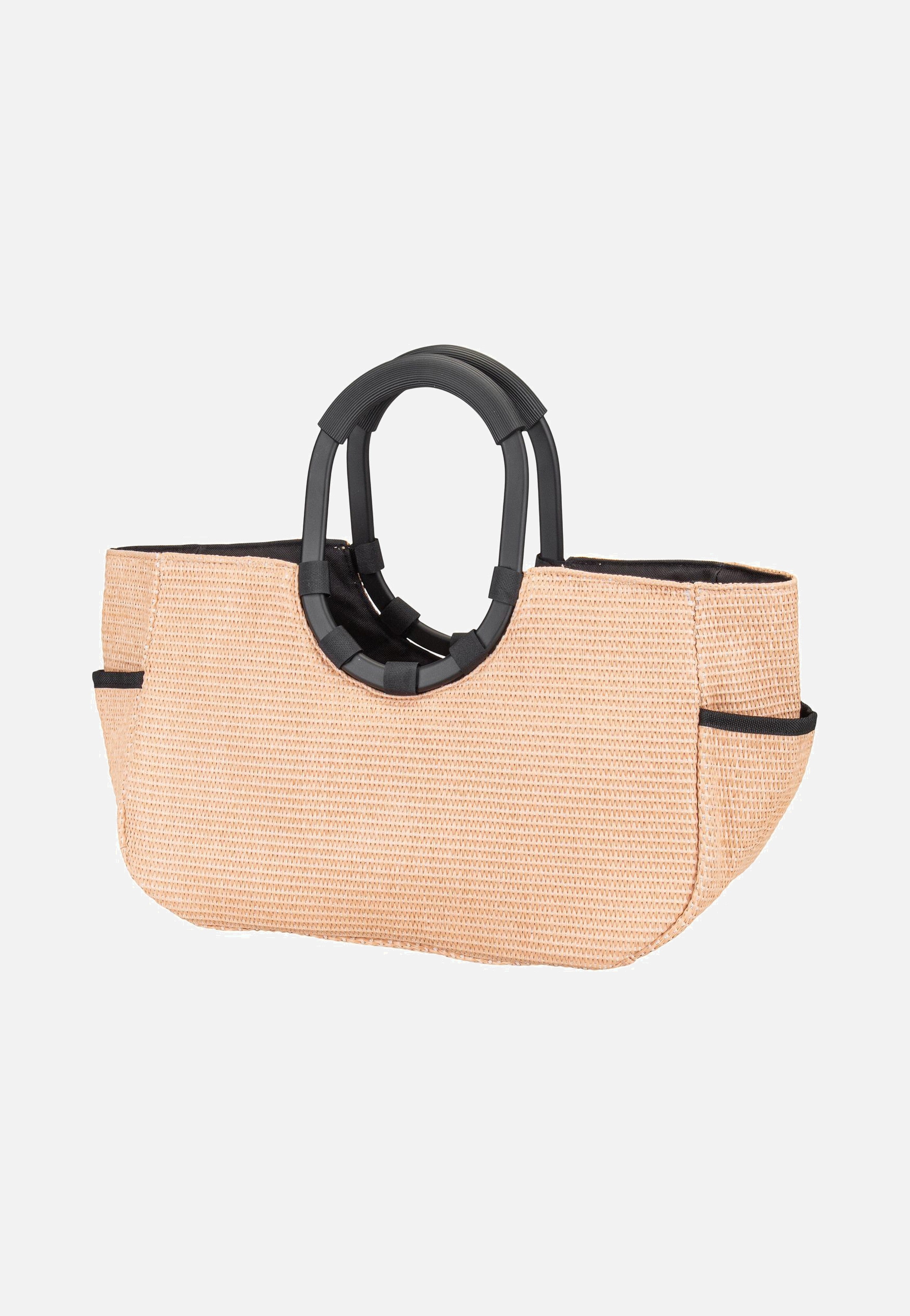 loopshopper M frame Raffia Black - Einkaufskorb
