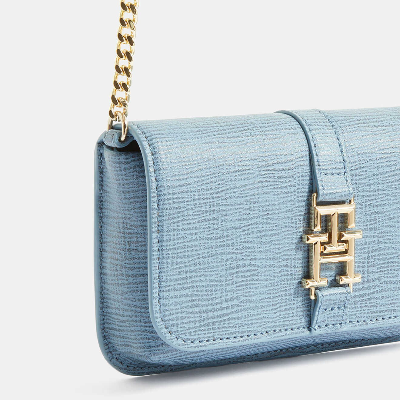 Tommy Hilfiger Sac bandoulière Plush mini crossover bleu clair - 11x18x5 cm